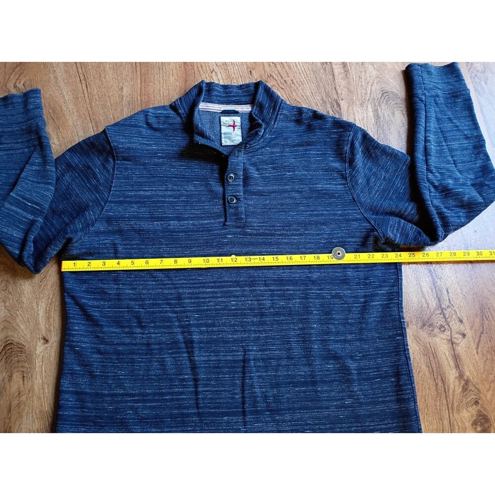 Relwen Mens XL Blue Heather Long Sleeve Henley pullover - Picture 9 of 10